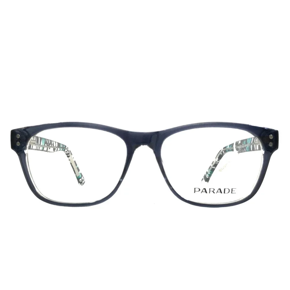 Parade Eyeglasses Frames Q-Series 1807 BLUE Clear Square Full Rim 52-17-150